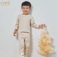有機棉居家套裝(咖條)